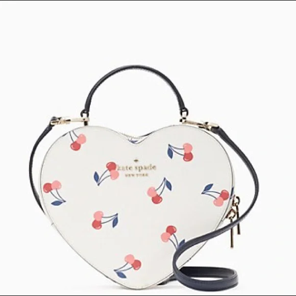 โ ๏ธ๐ kate spade โ ๏ธ ๐ Love shack Cherry Printed Heart Crossbody Box Bag, Cream - Picture 2 of 6